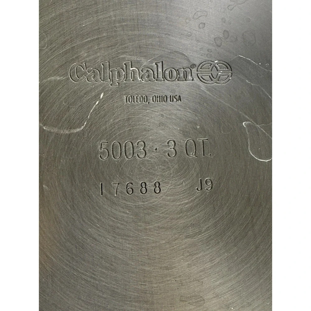 Vtg Commercial Calphalon 5003 3 QT Hard Anodized Sauté Pan w Lid 10